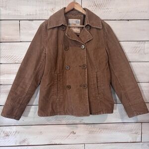 Cole B Country Corduroy‎ Double Button Jacket Women's Sz Med Brown